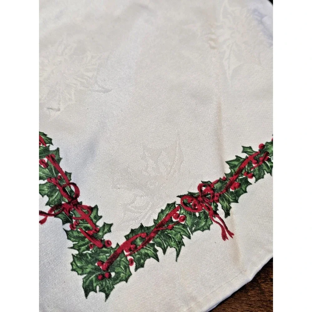 Christopher Radko Christmas Holiday Celebration Bow Holly Napkins Rings Set of 6